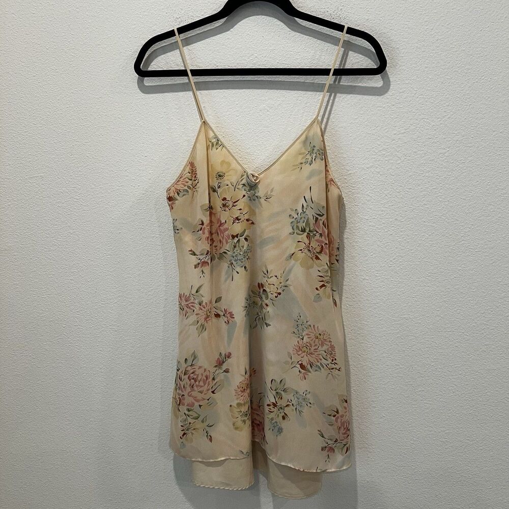 Vtg Private Luxuries Womens Lined Floral Slip Mini Dress Feminine Sexy Chic